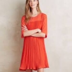 Anthro Maeve 6 Edie Pleated Swing Dress